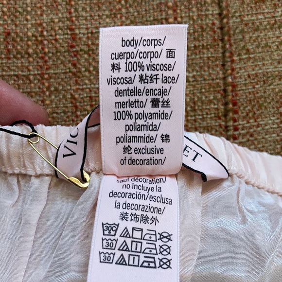 🎀VS silky lace pj sleep pants soft pink size M - Picture 9 of 10